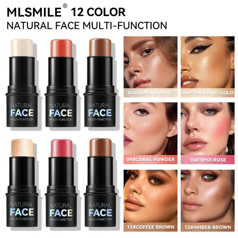 MLSMILE Highlight Contour 3-pack For 3D Makeup Brightening Skin Tone