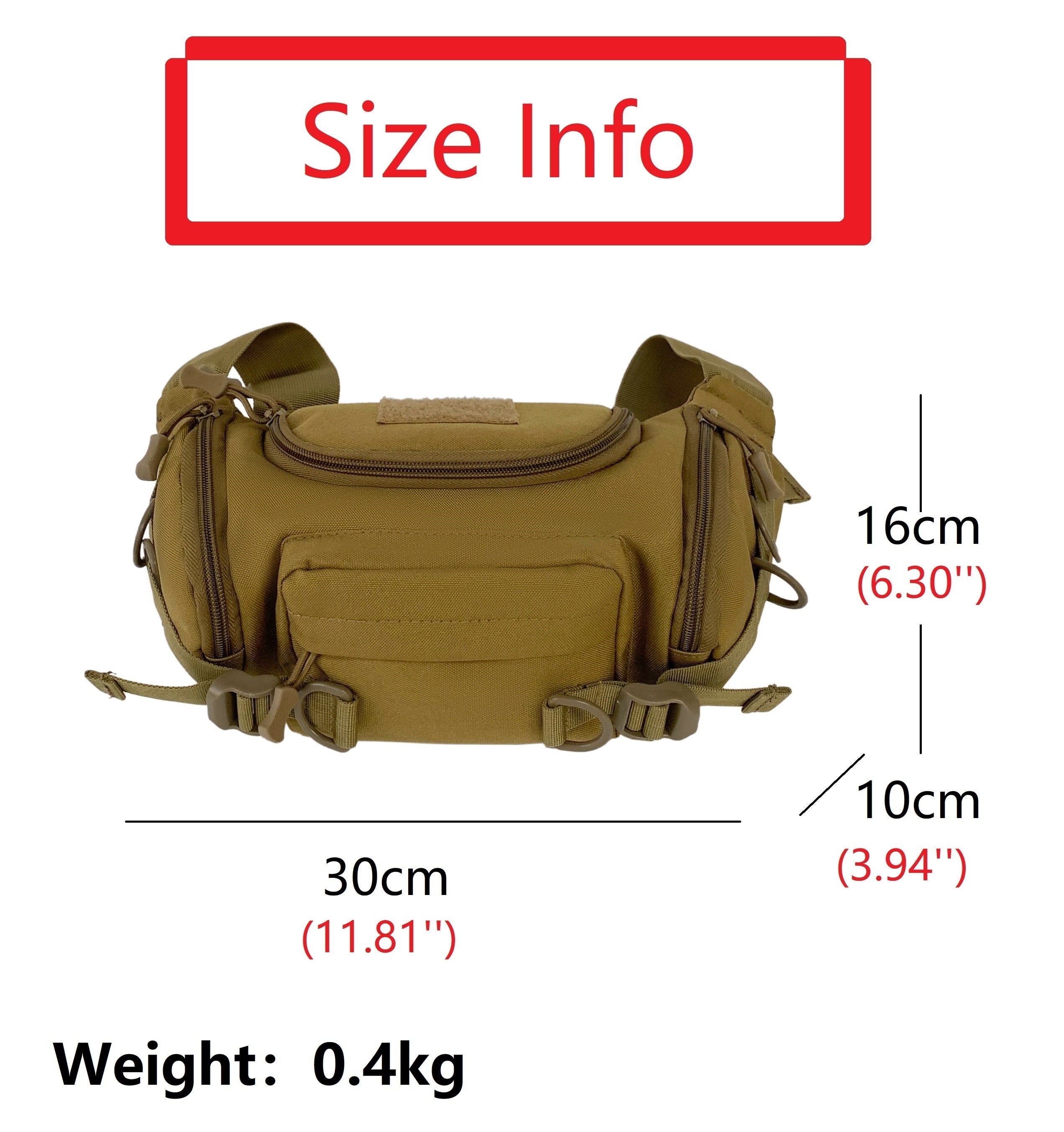 1000D Waterproof Oxford Men's Belt Fanny Pack Shoulder Messenger Bag