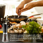 Electric Salt Pepper Grinder Refillable Adjustable Coarseness Pepper