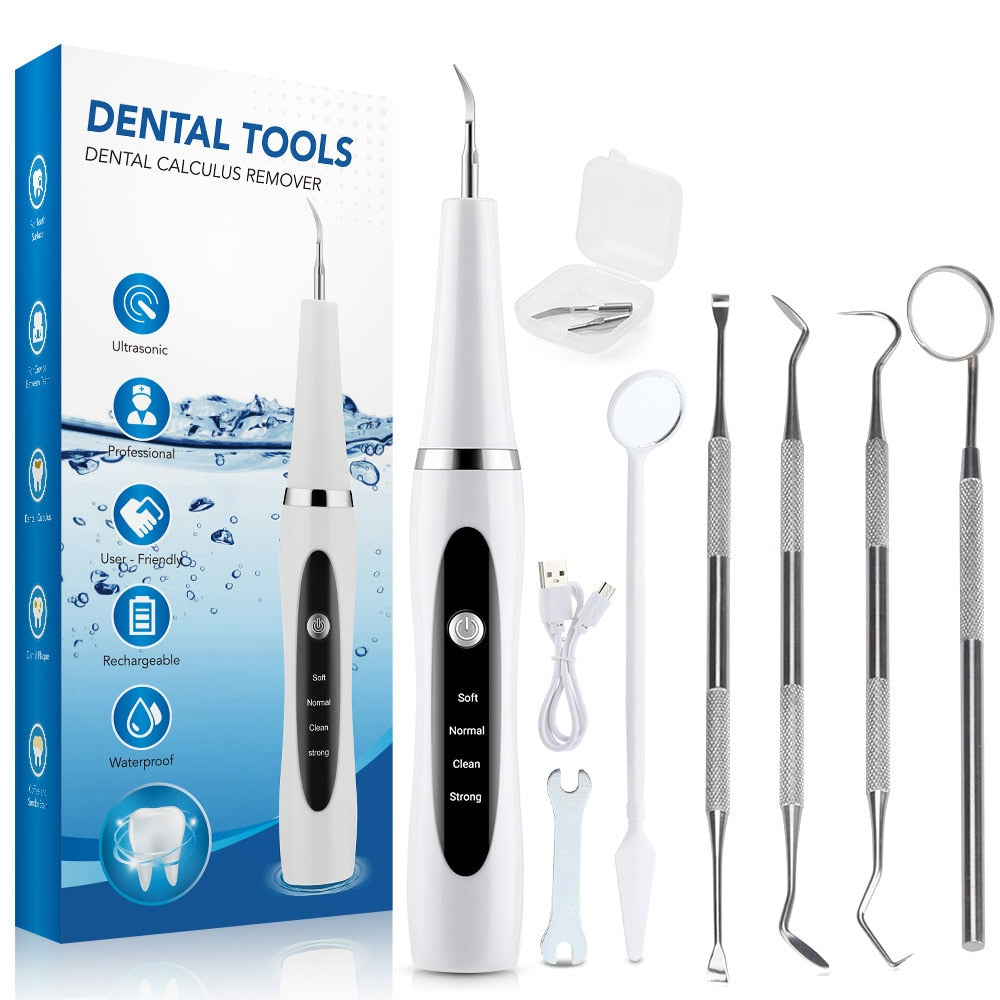 Ultrasonic Teeth Cleaner Electric Dental Plaque Remover Rechargeable