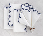 Navy Scalloped Edge Napkins  LongWave