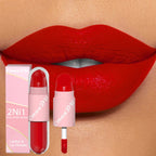 18 Colors 2 in 1 Matte Lipstick Liquid Purple Lip Glaze Double Head