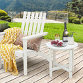 Set of 2 18 Inch Round Weather-Resistant Adirondack Side Tables-White