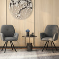 Set of 2 Swivel Accent Arm Chairs with Metal Legs and Wide Back-Gray