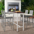 Set of 2/4 Patio Wicker Barstools with Soft Seat Cushion and Cozy Footrest-Set of 4