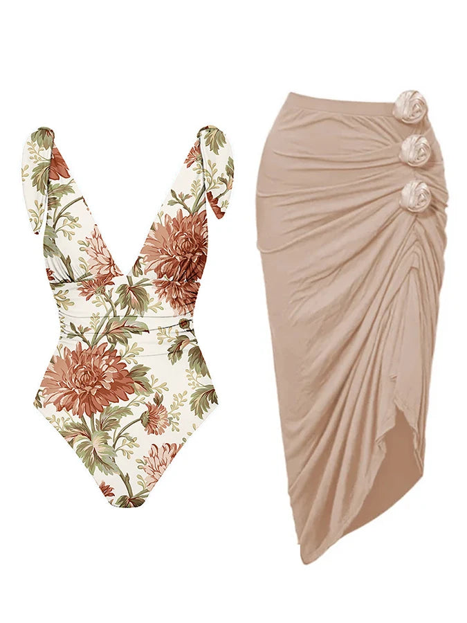 Vintage style one piece swimsuit