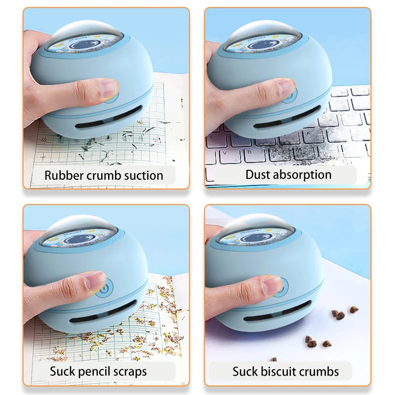  Mini Desktop Vacuum Cleaner Portable Student Use Eraser Paper Pencil