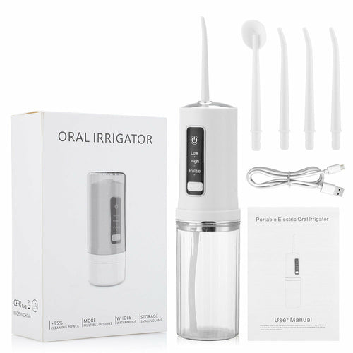 Electric Oral Irrigator Foldable Dental Water Jet Flosser USB 3 Mode