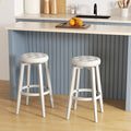 360-Degree Swivel Upholstered Rubberwood Frame Bar Stool Set of 2 with Footrest-29 inches