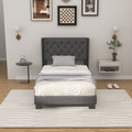Twin/Full/Queen Size Upholstered Platform Bed with Button Tufted Headboard-Twin Size