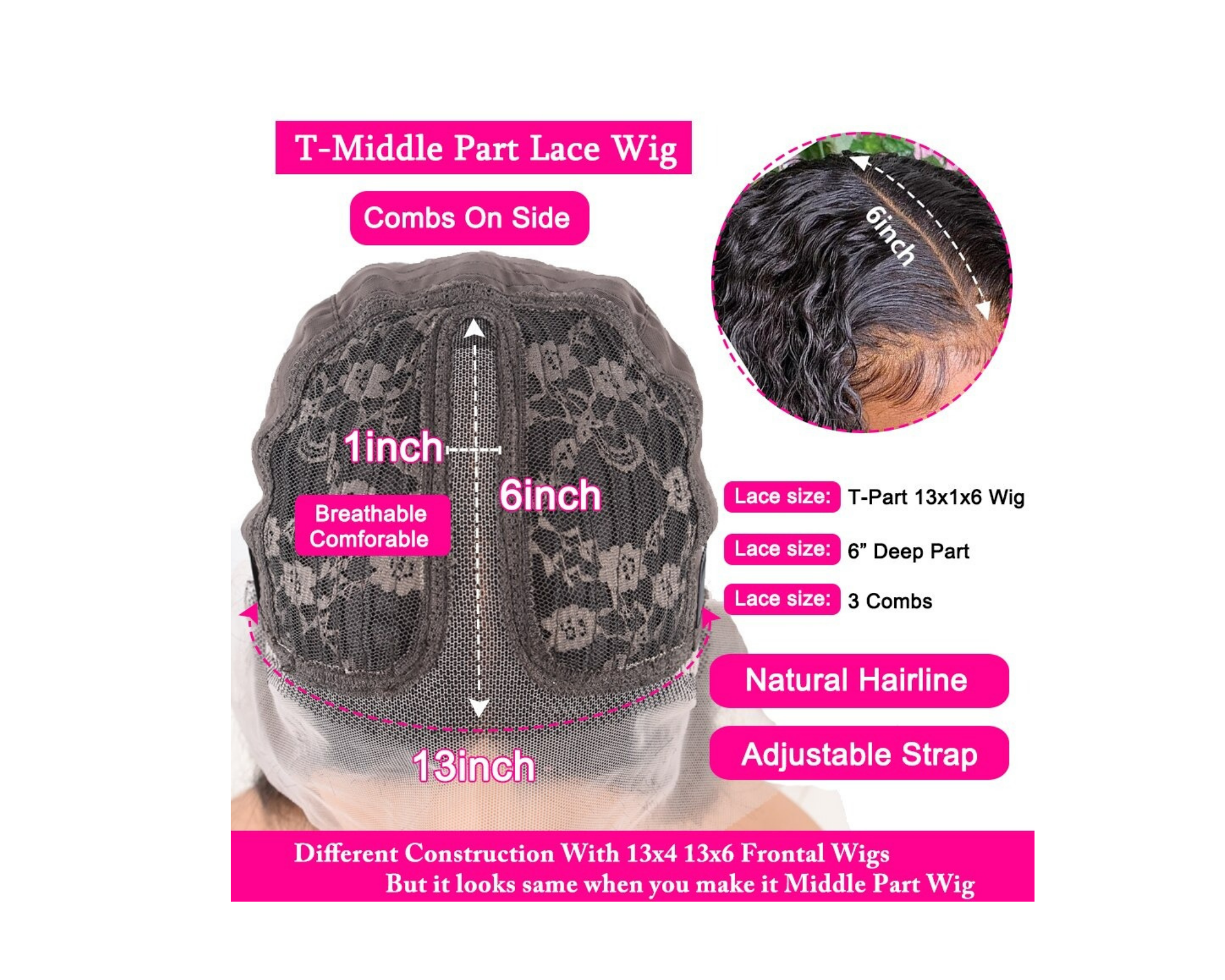 13x1x4 Afro Kinky Curly 13x1x6 T part Lace Transparent Human Hair Wigs