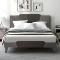 Full/Queen/Twin Velvet Upholstered Bed Frame with High Headboard-Queen Size