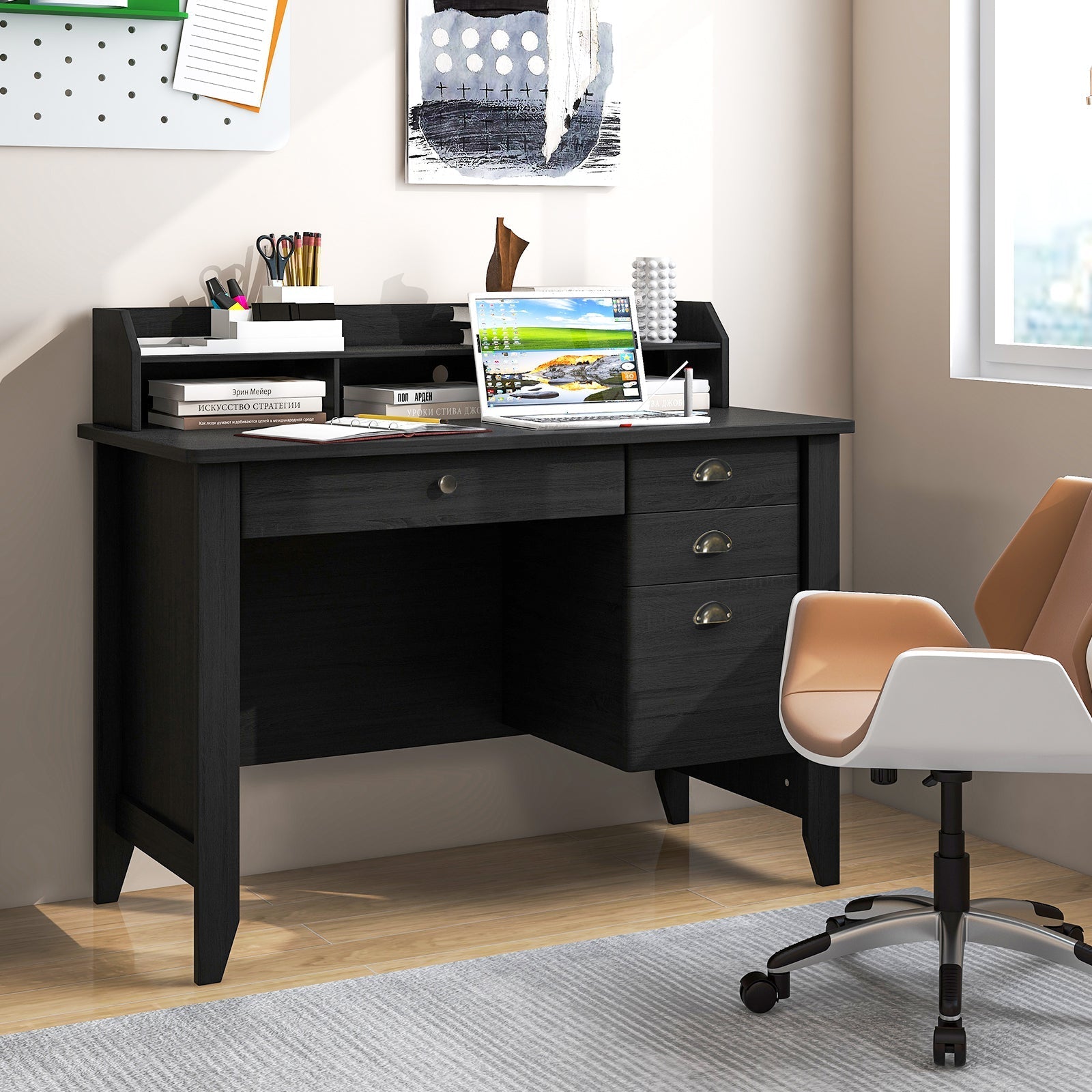 Computer Desk PC Laptop and Writing Table Workstation -Black