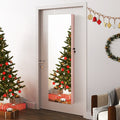 Wall and Door Mounted Mirrored Jewelry Cabinet with Lights-Pink