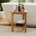 18 Inches Waterproof Shower Stool with Storage Shelf