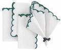 Green scallop napkins