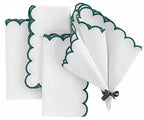 Green scallop napkins