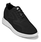 CALTO - X2632 - 2.8 Inches Taller (Black/White Sole) - Lace Up Casual Walker - Lightweight
