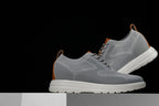 CALTO - X2637 - 2.8 Inches Taller (Pewter Grey/Brown) - Lace Up Casual Walker - Lightweight