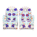 Yoruba Beaded Arm Chair Set of 2 | Blue Flowers