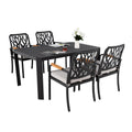 5PC Outdoor Patio Aluminum Dining Set with Cushions - Bourbon Brown
