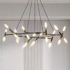 41'' Black & Golden Modern Chandelier Light Fixture