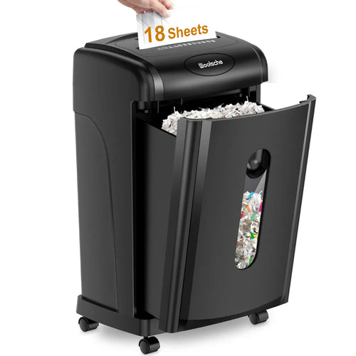 Woolsche Paper Shredder, 18-Sheet Cross Cut With 7.93Gallon Pull Out