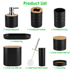 5 Colors Options -- Set Of 8Pcs Bathroom Accessories Set Bathroom