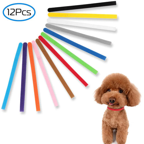 12 Colors Whelping Puppy ID Collars Adjustable Double-Sided Pet ID