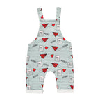 Baby Boy Girl's Casual Heart Pattern Jumpsuit, Paper Airplane Heart