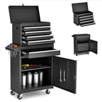 Tool Chest, 5-Drawer Rolling Tool Storage Cabinet With Detachable Top