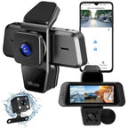 1080P FUD 3 Channel WiFi Dash Cam 170° Wide Angle Triple Car Camera
