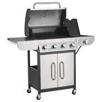Gas Grill, 4 Burner Propane Gas Grill With Side Burner, 425 SQ.In