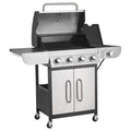 Gas Grill, 4 Burner Propane Gas Grill With Side Burner, 425 SQ.In