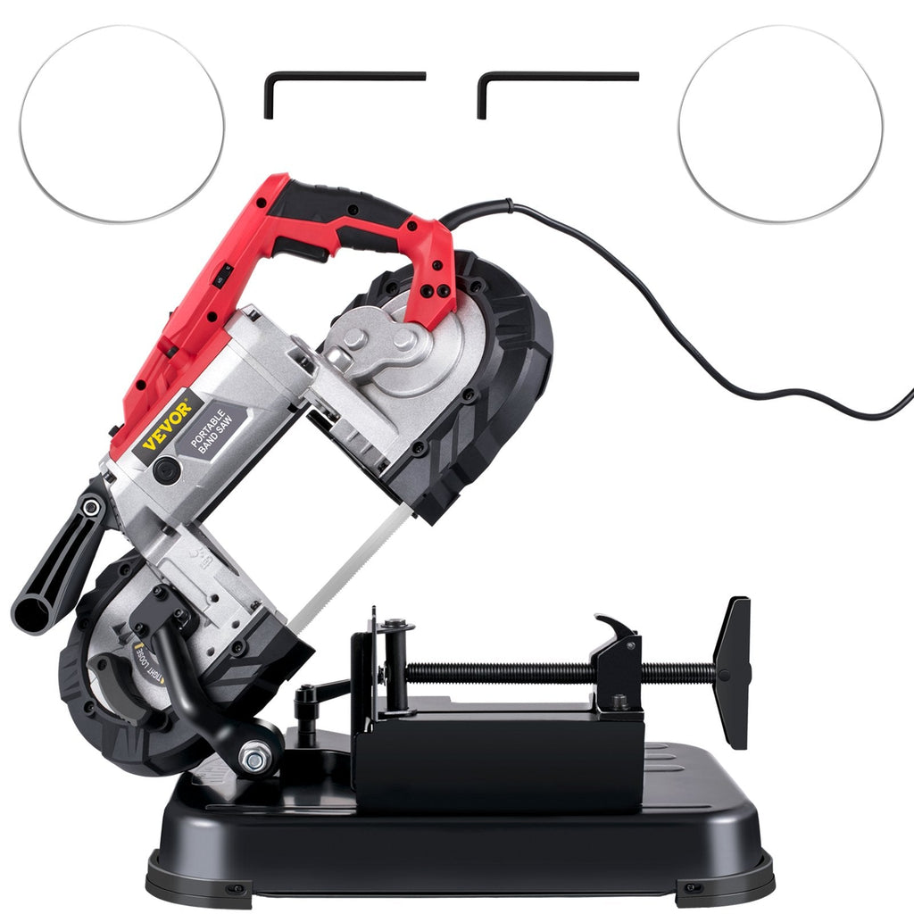 Portable Band Saw, 110V Removable Alloy Steel Base Cordless Band Saw,