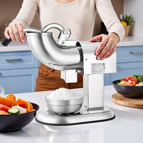 Commercial Ice Crusher 440LBS/H Electric Snow Cone Maker Shaved Ice