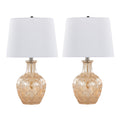 Gloria Round 20" Contemporary Glass Accent Lamp - Set of 2