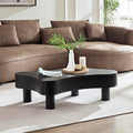42.52 Inch Modern Wooden Handcraft Drum Coffee Table Black