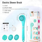 Electric Body Brush Rechargeable Scrubber Shower Brush with Handle