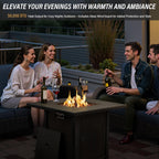 5 Piece Outdoor Patio Set With 50000 BTU Fire Pit Blue