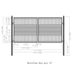 [12-18FT] Heavy-Duty Barcelona-Style Powder-Coated Steel Galvanized Dual Swing Driveway Gate (SAK25978)