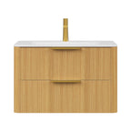 Alora Luxury 30/36-Inch Sintered Stone Floating Bathroom Vanity With Sink (SAK62871)