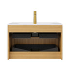 Alora Luxury 30/36-Inch Sintered Stone Floating Bathroom Vanity With Sink (SAK62871)