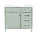 Alora 36-Inch Freestanding Bathroom Vanity With Ceramic Sink And Storage Cabinets [Faucet Not Included] (SAK86310)