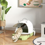 Covered Cat Litter Box with Lid, Scoop, Deodorizing Bags for Odor
