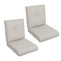2 PCs Set High Back Patio Chair Cushions, Tufted - Beige