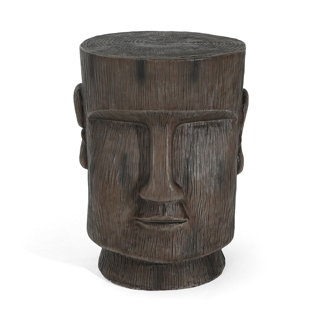 Outdoor Side Table - Easter Island Moai Statue Pedestal