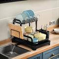 1Pc  2-Tier Dish Drying Rack For Kitchen Counter Space Saving