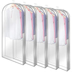 5 Pack Garment Bag For Hanging Clothes Dustproof Waterproof Hanging