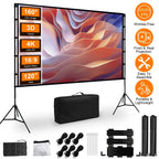 1Pc 120inch Or 100inch Projector Screen With Stand 16 9 4K HD Rear